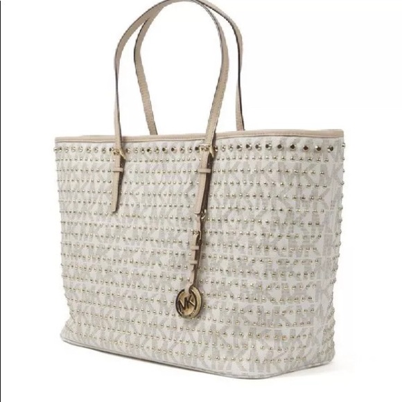 limited edition MICHAEL Kors Jet Set Studded Medium Travel tote - Picture 2 of 9